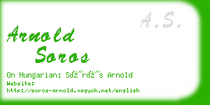 arnold soros business card